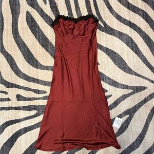 Midi slip dress with Lace Trim